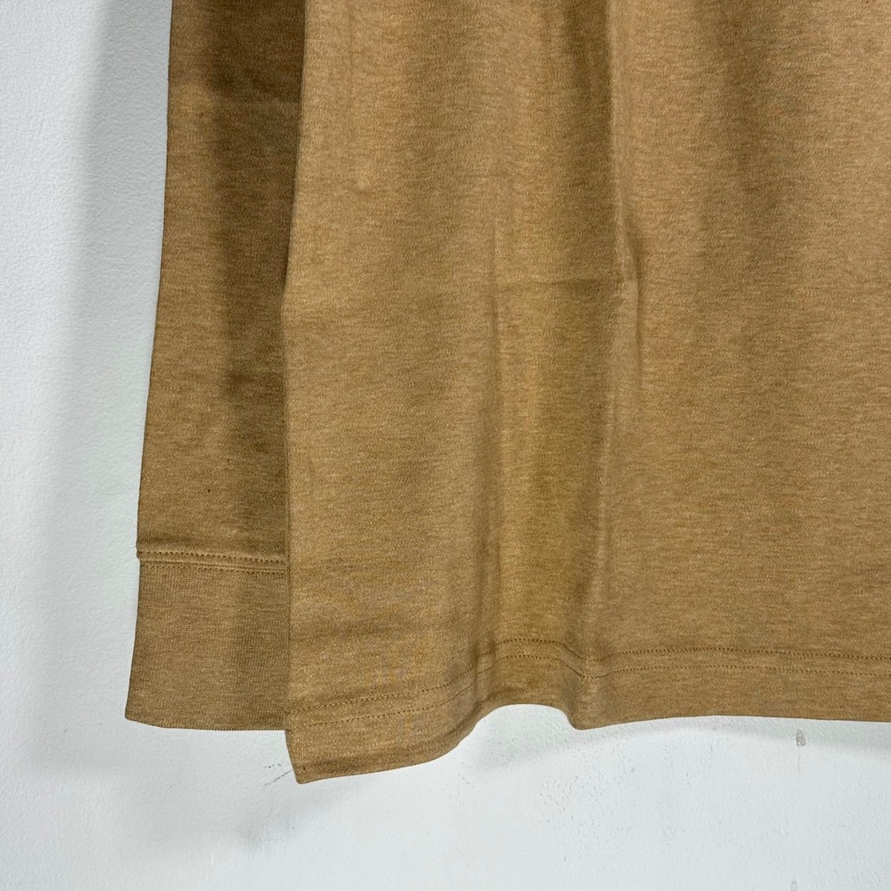 Lands End Mens Relaxed Mock Neck Long Sleeve Shirt Camel Brown Heather L/T 14-16 - Picture 7 of 7